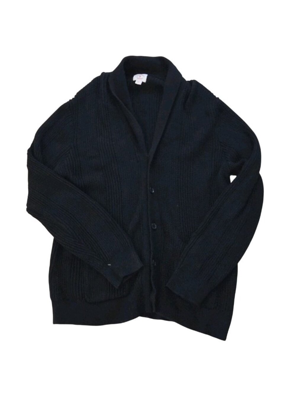 Brooks Brothers Black Cable Knit Shawl Collar Cardigan Sweater Mens 2XL XXL